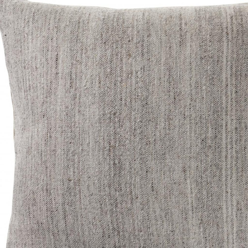 20" Gray Wool Throw Pillow