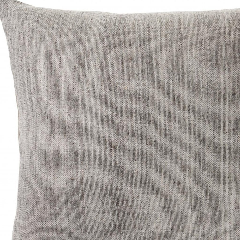 20" Gray Wool Throw Pillow