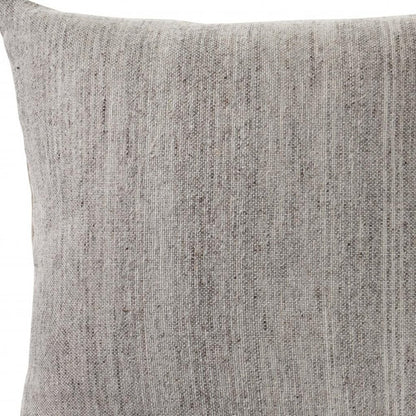 20" Gray Wool Throw Pillow