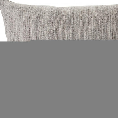 20" Gray Wool Throw Pillow