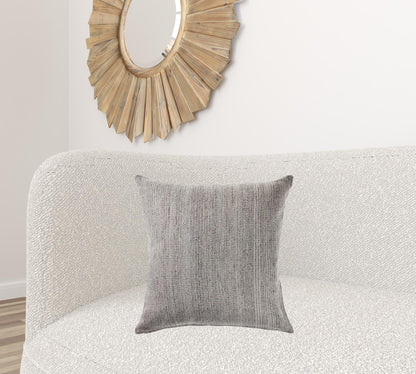 20" X 20" Light Gray And Dark Gray 100% Wool Zippered Pillow