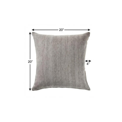 20" Gray Wool Throw Pillow