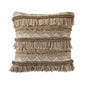 20" X 20" Beige And White Polyester Geometric Zippered Pillow