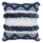 20" Navy Blue And White Fabric Coastal Throw Pillow