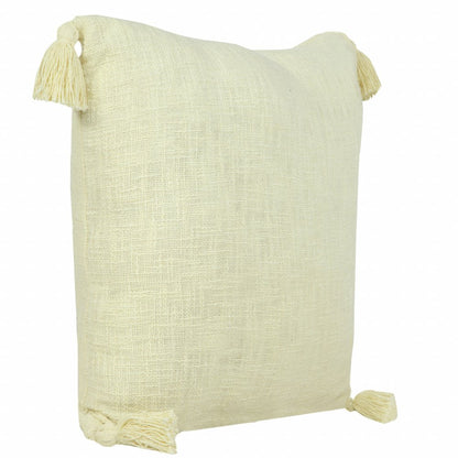 20" X 20" Light Gray 100% Cotton Zippered Pillow