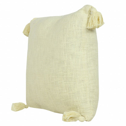 20" X 20" Light Gray 100% Cotton Zippered Pillow