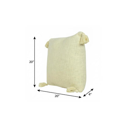 20" X 20" Light Gray 100% Cotton Zippered Pillow