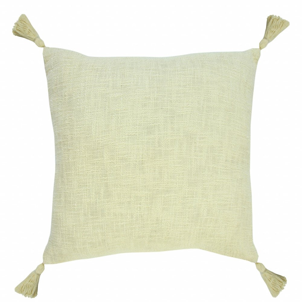20" X 20" Light Gray 100% Cotton Zippered Pillow