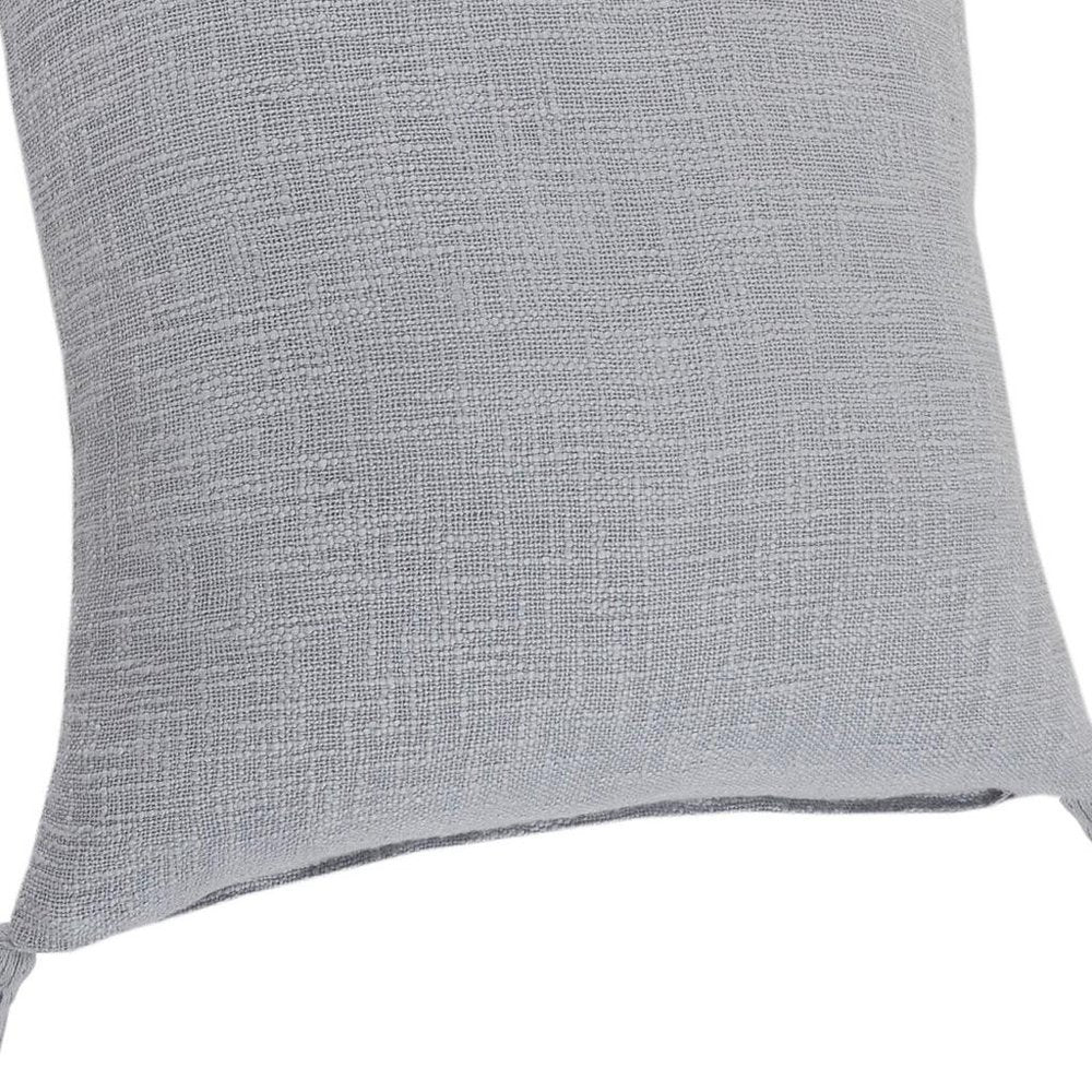 20" X 20" Light Gray 100% Cotton Zippered Pillow
