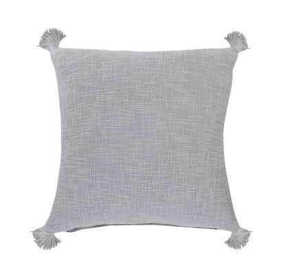 20" X 20" Light Gray 100% Cotton Zippered Pillow