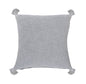 20" X 20" Light Gray 100% Cotton Zippered Pillow