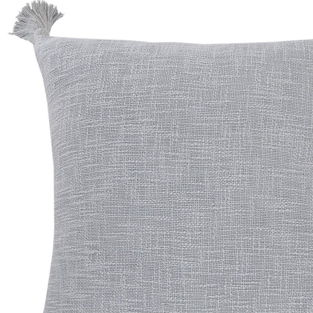 20" X 20" Light Gray 100% Cotton Zippered Pillow