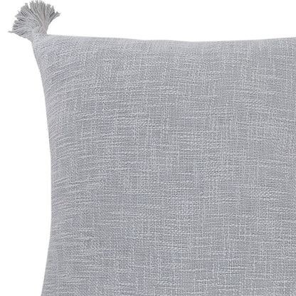 20" X 20" Light Gray 100% Cotton Zippered Pillow