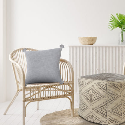 20" Light Pink Cotton Throw Pillow with Tassels