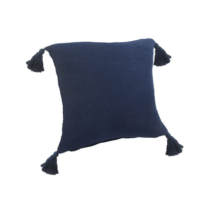 20" X 20" Jet Black 100% Cotton Zippered Pillow