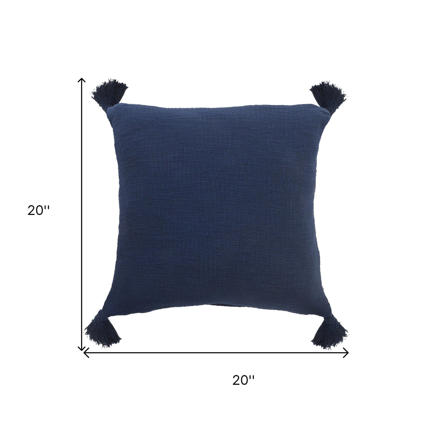 20" X 20" Jet Black 100% Cotton Zippered Pillow