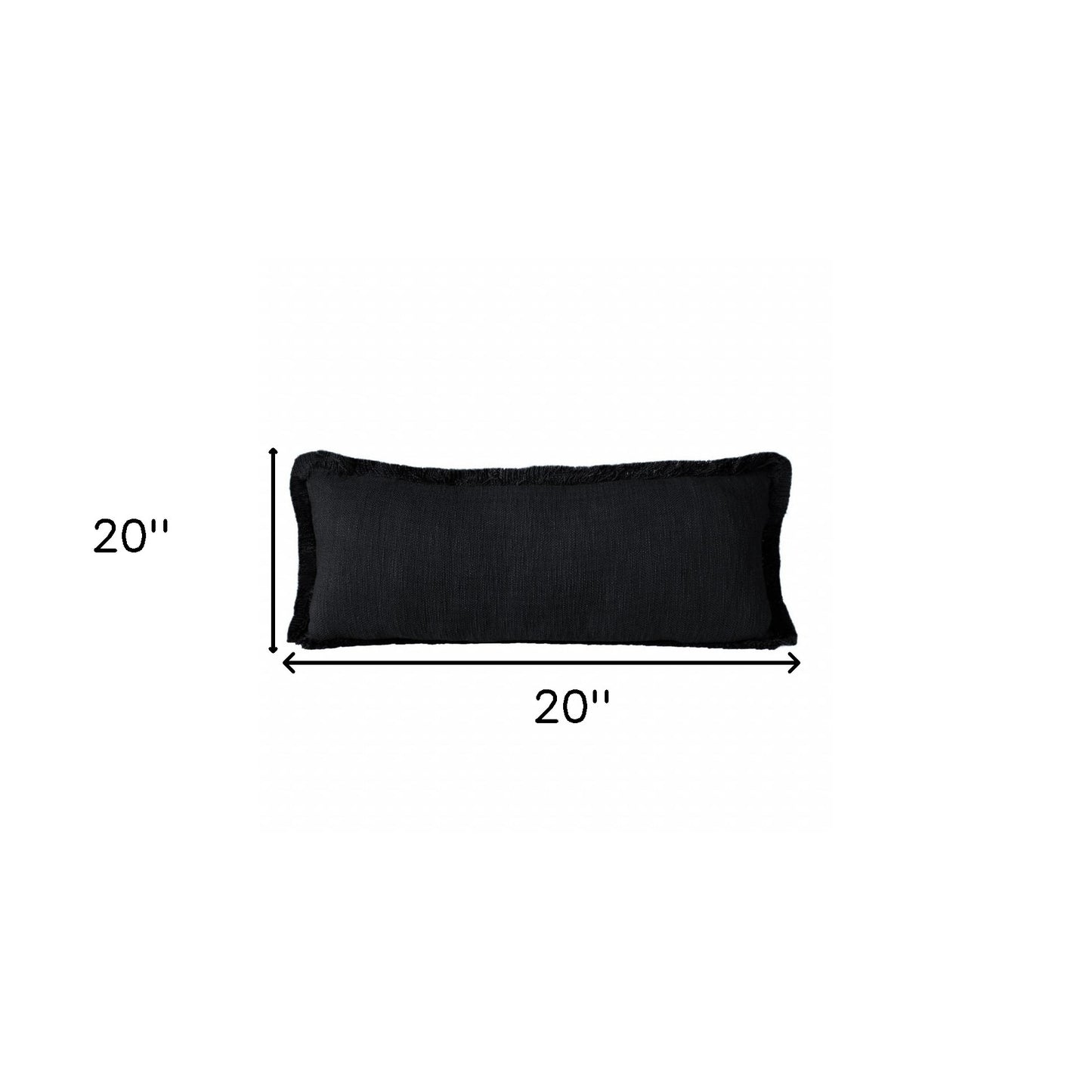 20" X 20" Jet Black 100% Cotton Zippered Pillow