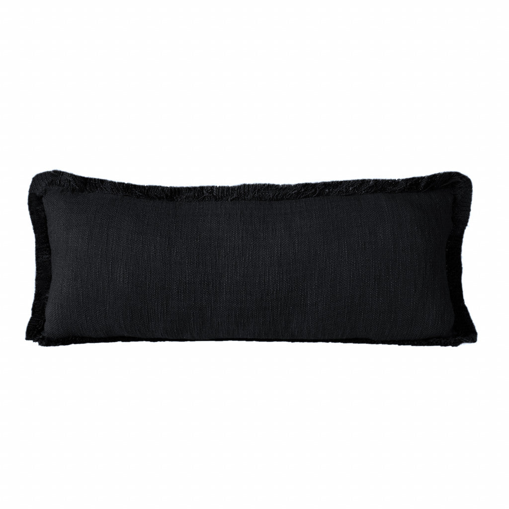 20" X 20" Jet Black 100% Cotton Zippered Pillow