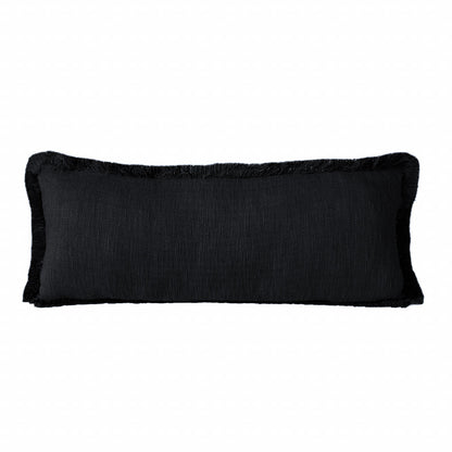 20" X 20" Jet Black 100% Cotton Zippered Pillow