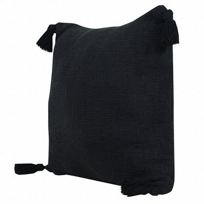 20" X 20" Jet Black 100% Cotton Zippered Pillow