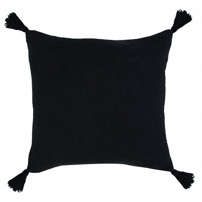 20" X 20" Jet Black 100% Cotton Zippered Pillow