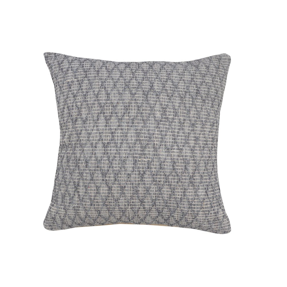 20" Blue Geometric Cotton Throw Pillow