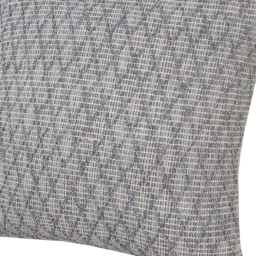 20" Blue Geometric Cotton Throw Pillow