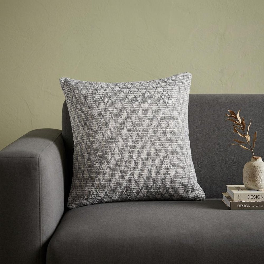 20" Blue Geometric Cotton Throw Pillow