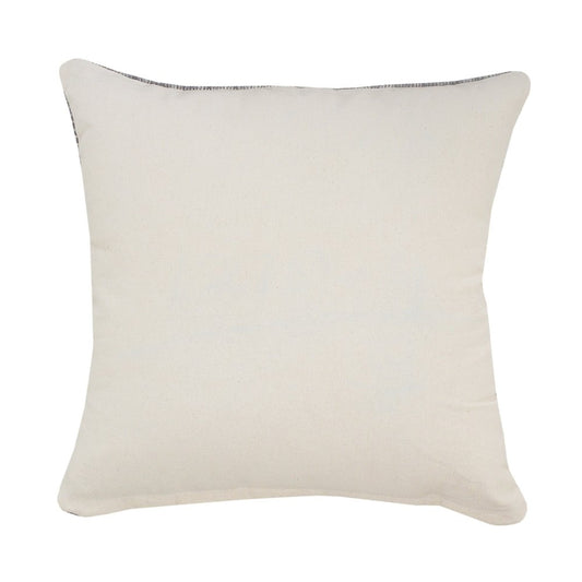 20" X 20" Blue 100% Cotton Geometric Zippered Pillow