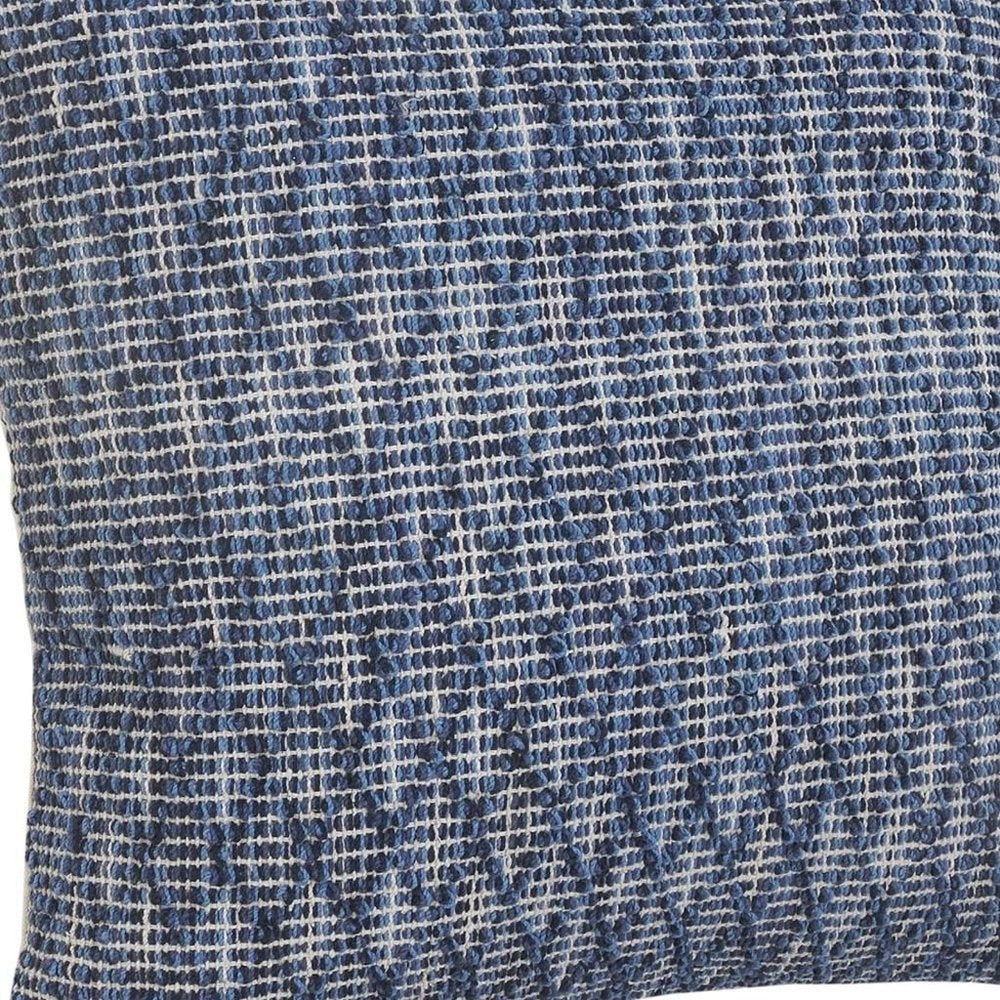 20" Blue Geometric Cotton Throw Pillow