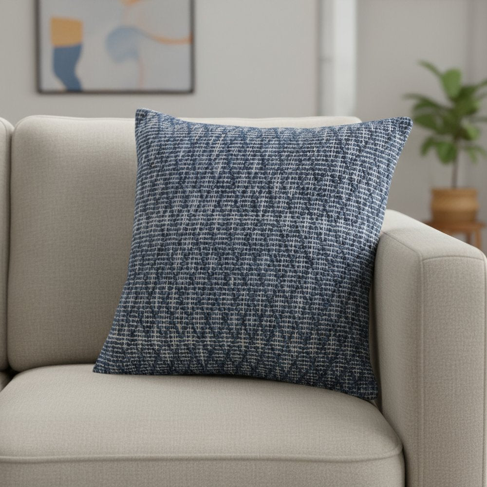 20" X 20" Gray 100% Cotton Geometric Zippered Pillow