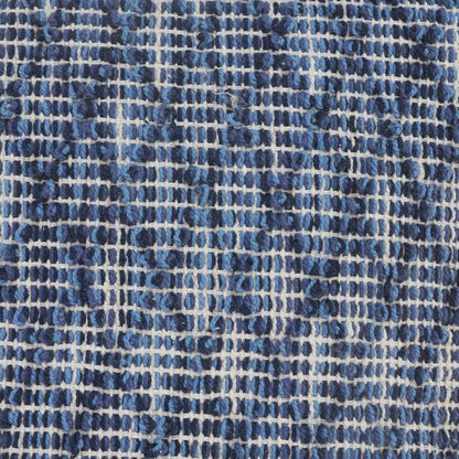 20" Blue Geometric Cotton Throw Pillow