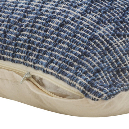 20" Blue Geometric Cotton Throw Pillow