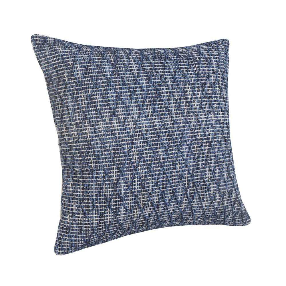 20" Blue Geometric Cotton Throw Pillow