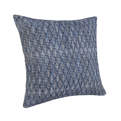 20" Blue Geometric Cotton Throw Pillow