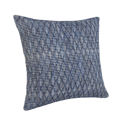 20" Blue Geometric Cotton Throw Pillow