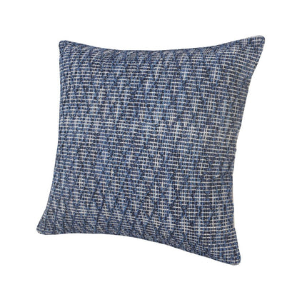 20" Blue Geometric Cotton Throw Pillow