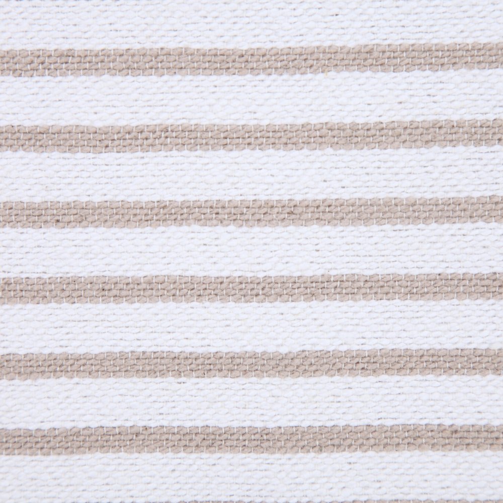 20" X 20" Light Gray And White 100% Cotton Striped Zippered Pillow