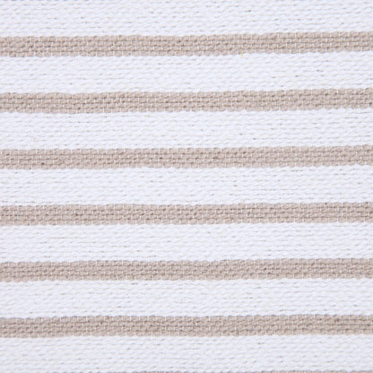 20" X 20" Light Gray And White 100% Cotton Striped Zippered Pillow