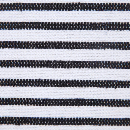 20" X 20" Light Gray And White 100% Cotton Striped Zippered Pillow