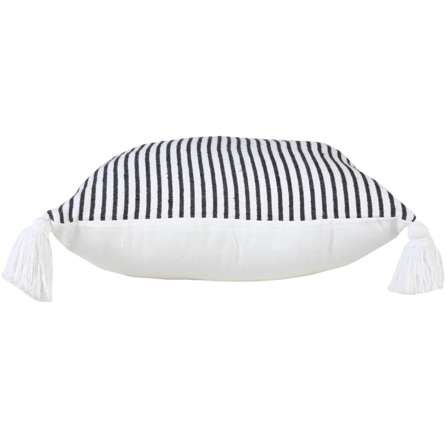 20" X 20" Light Gray And White 100% Cotton Striped Zippered Pillow