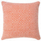 20" Orange And White Geometric Cotton Throw Pillow