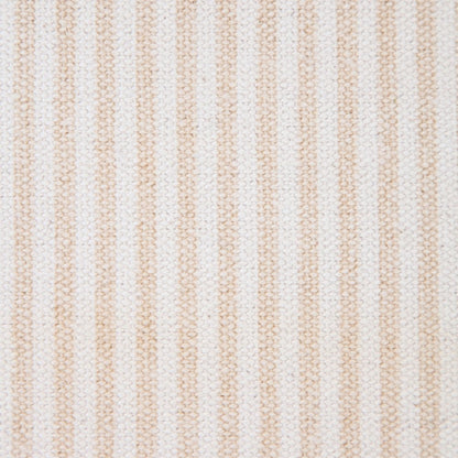 20" X 20" Beige And White 100% Cotton Striped Zippered Pillow