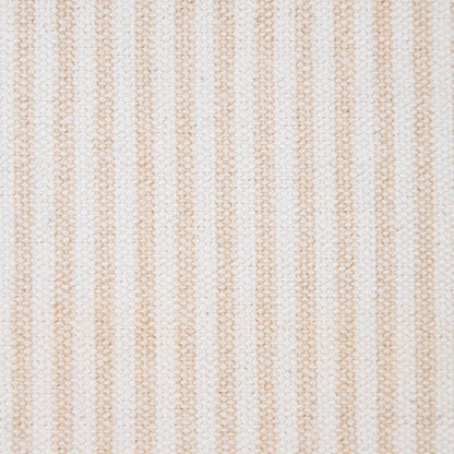 20" X 20" Beige And White 100% Cotton Striped Zippered Pillow