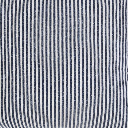 20" X 20" Beige And White 100% Cotton Striped Zippered Pillow