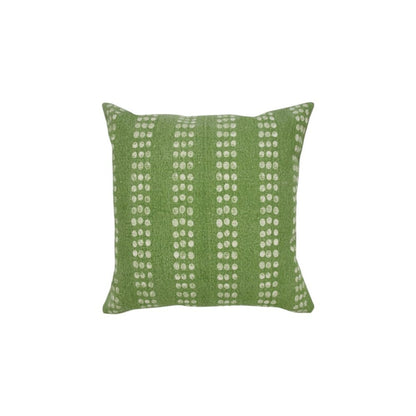 20" X 20" Yellow And White 100% Cotton Striped Zippered Pillow