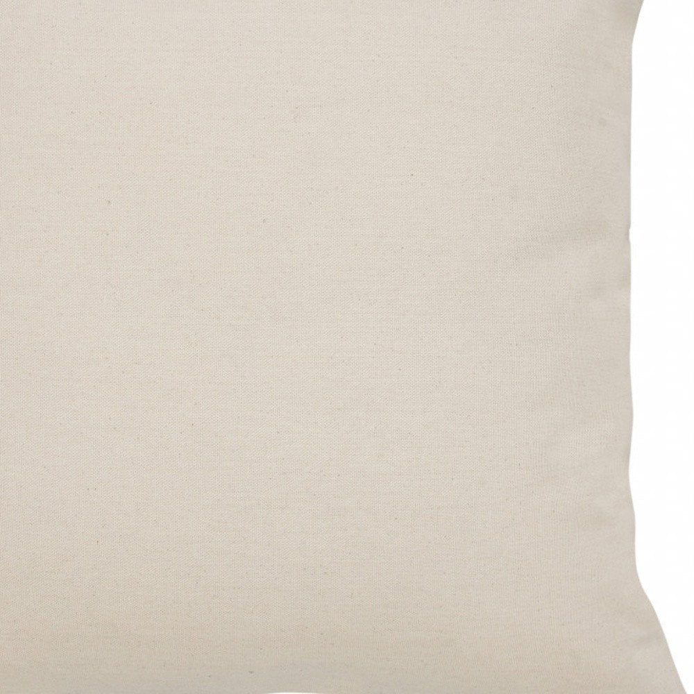 20" X 20" Green And White 100% Cotton Striped Zippered Pillow