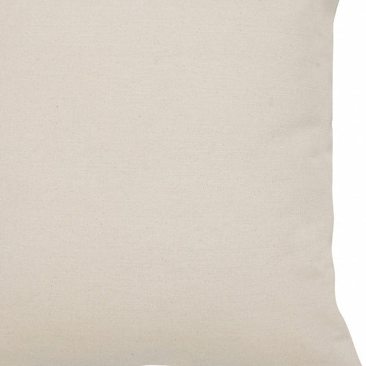 20" X 20" Green And White 100% Cotton Striped Zippered Pillow