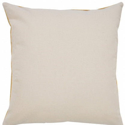 20" X 20" Green And White 100% Cotton Striped Zippered Pillow