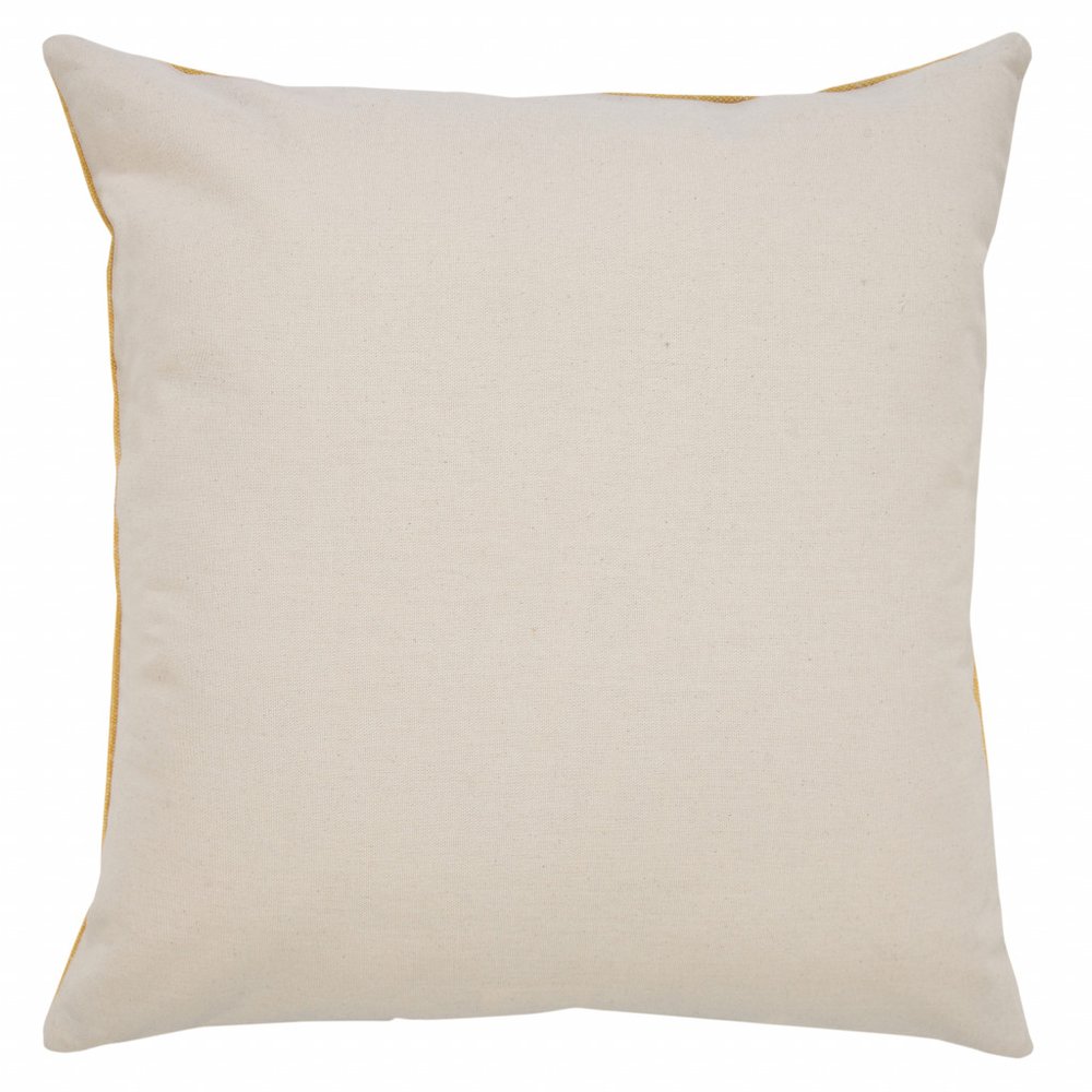 20" X 20" Green And White 100% Cotton Striped Zippered Pillow